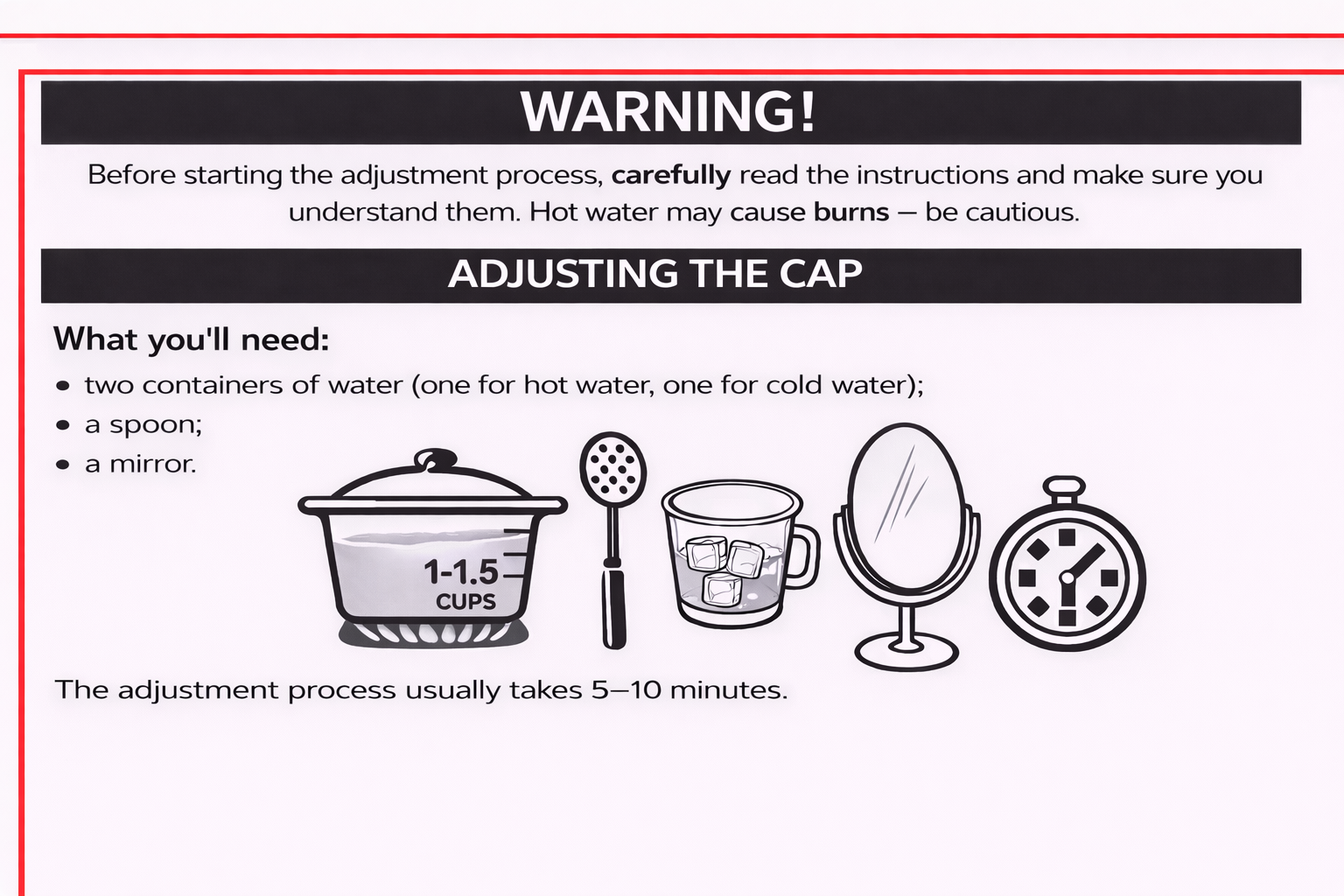 Увага: робота з гарячою водою