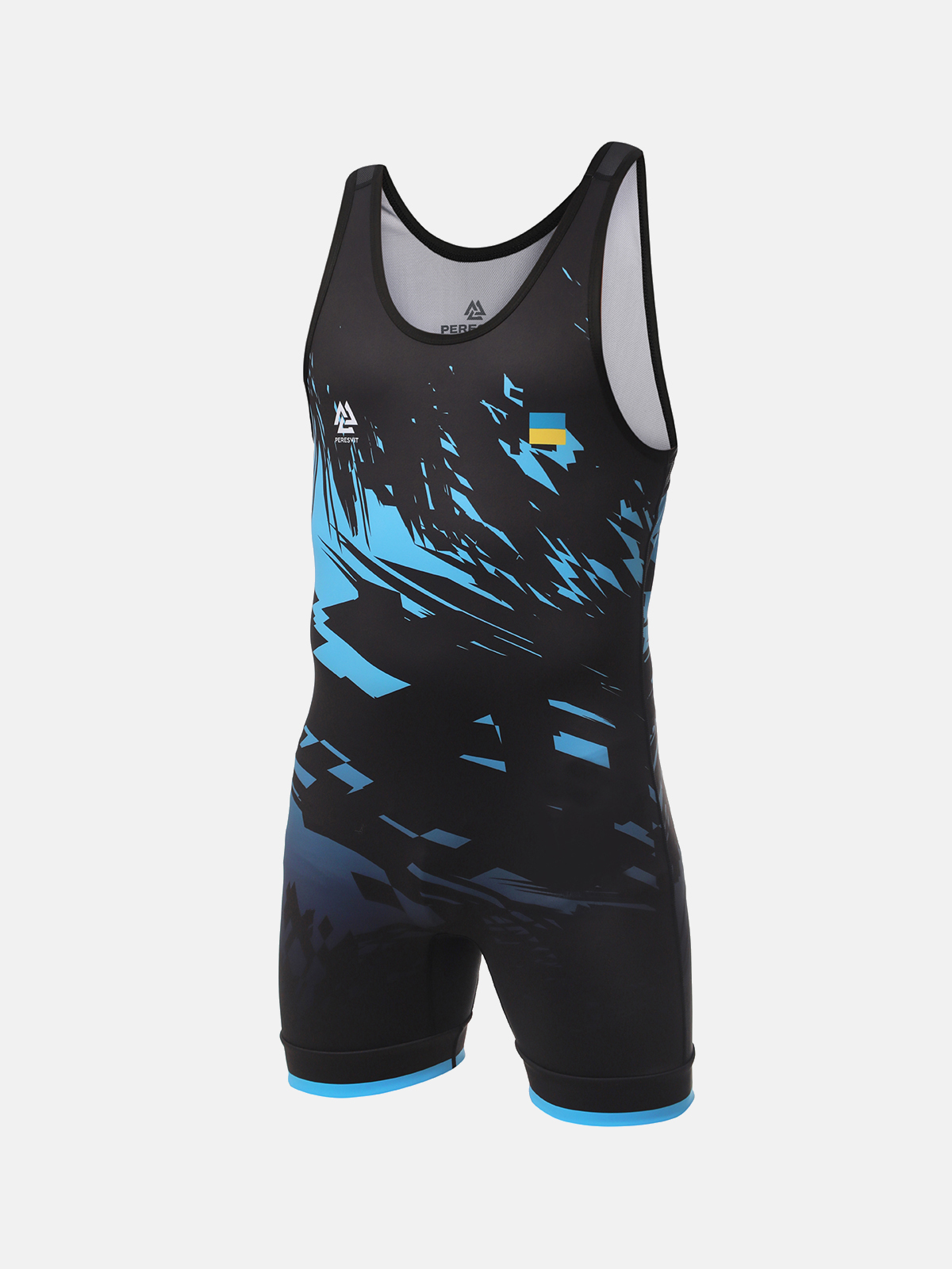 Peresvit Turmoil Adults Wrestling Singlet Blue Black, Photo No. 5