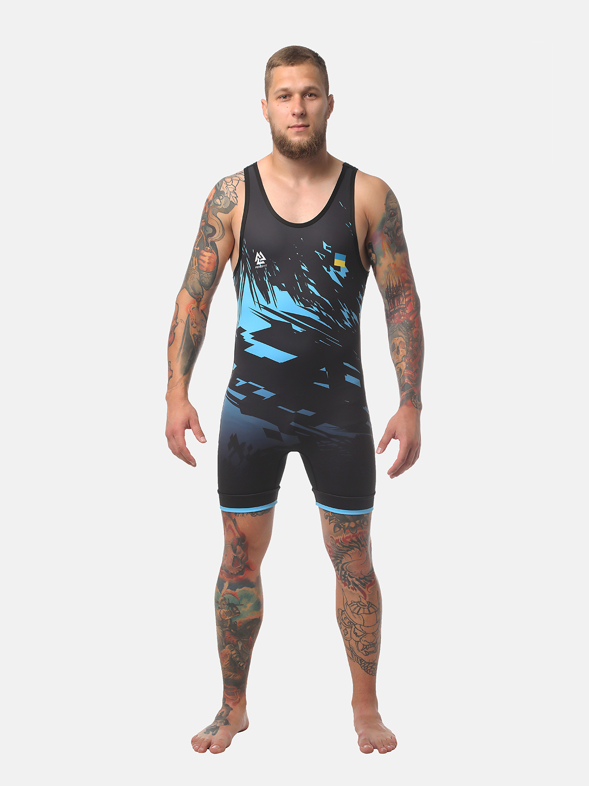 Peresvit Turmoil Adults Wrestling Singlet Blue Black