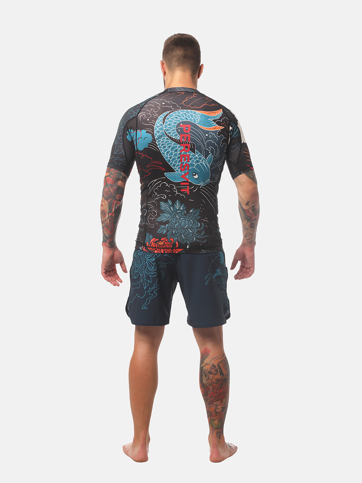 Peresvit Koi Short Sleeve Rashguard Blue Orange Red, Photo No. 5