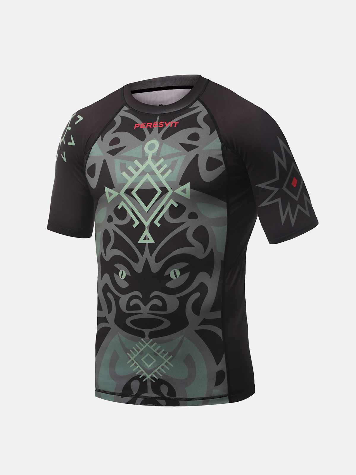 Peresvit Maori Short Sleeve Rashguard Black Military Green