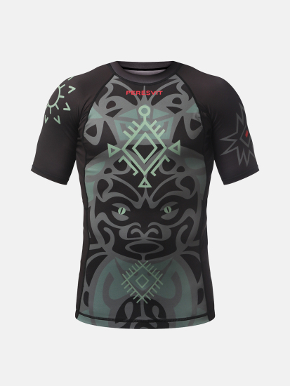 Peresvit Maori Short Sleeve Rashguard Black Military Green, Photo No. 3