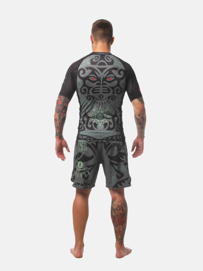 Peresvit Maori Short Sleeve Rashguard Black Military Green, Photo No. 5