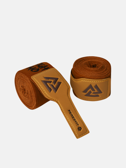 No Fight No Party Printed Handwraps Brown