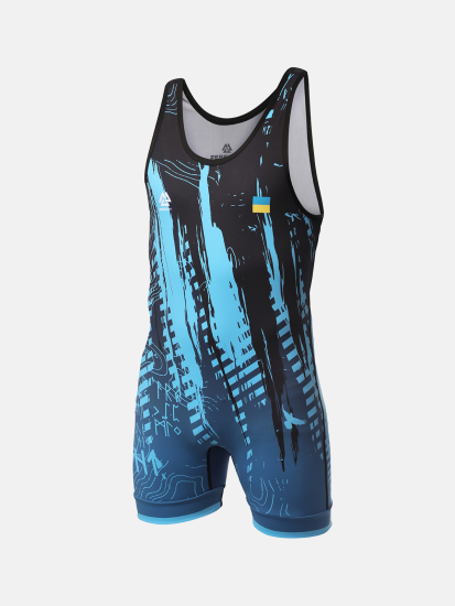 Peresvit Temper Adults Wrestling Singlet Blue Black, Фото № 3