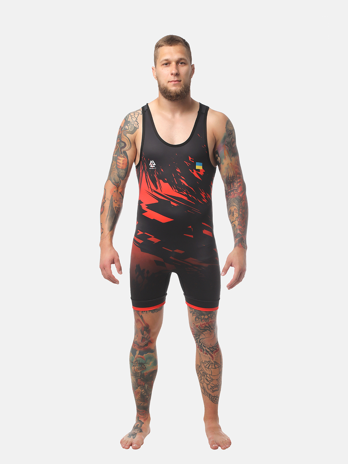 Peresvit Turmoil Adults Wrestling Singlet Red Black