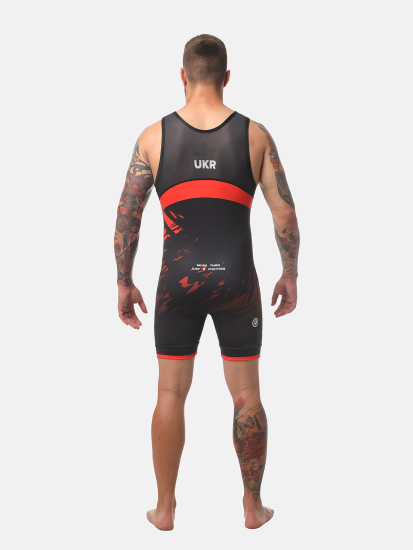 Peresvit Turmoil Adults Wrestling Singlet Red Black, Photo No. 2