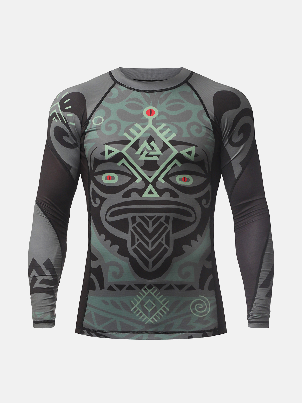 Peresvit Maori Long Sleeve Rashguard Black Military Green, Photo No. 3