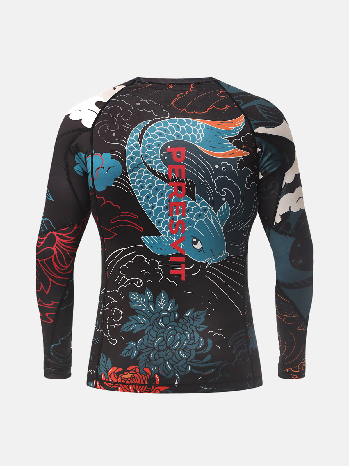 Peresvit Koi Long Sleeve Rashguard Blue Orange Red, Photo No. 2