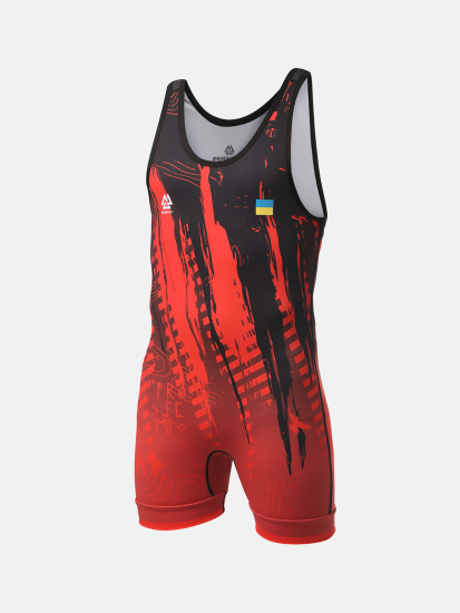 Peresvit Temper Adults Wrestling Singlet Red Black, Photo No. 3