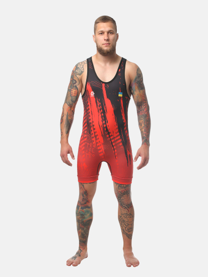 Peresvit Temper Adults Wrestling Singlet Red Black, Фото № 4